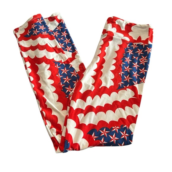 Lularoe womens OS (2-12) Patriotic USA Leggings New no tags - Picture 2 of 5